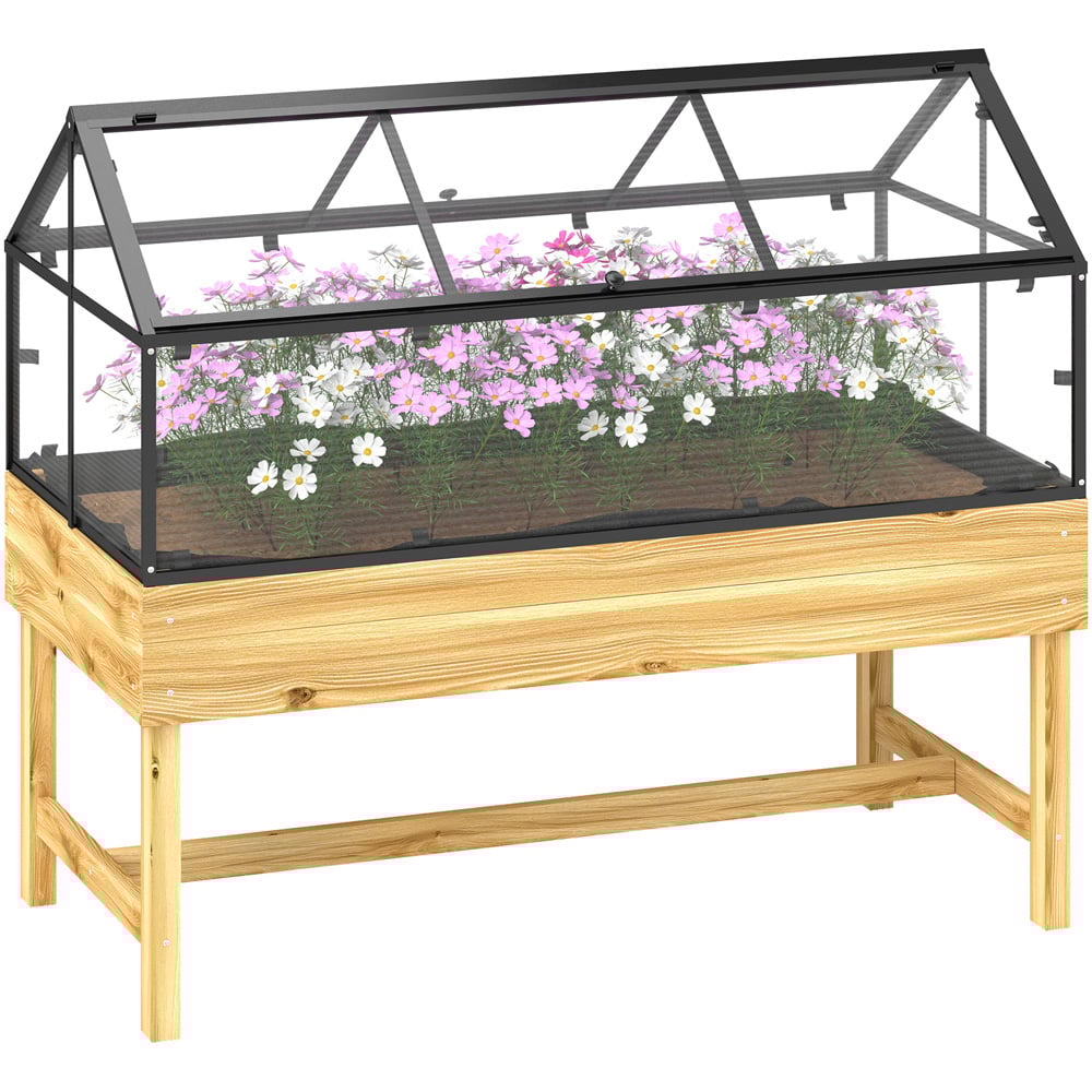 Outsunny Natural Polycarbonate Panel Raised Garden Bed 2 x 4ft Image 1