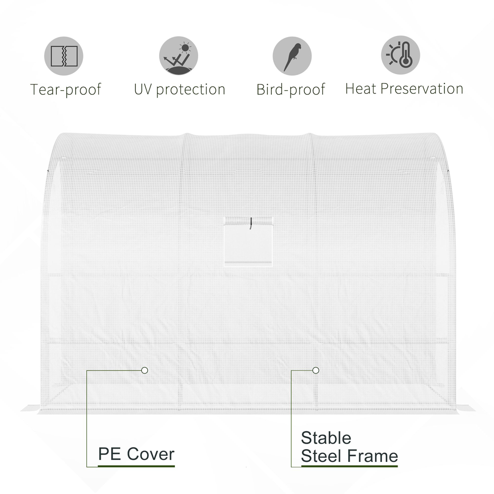 Outsunny White 5 x 10ft 3-Tier Walk In Greenhouse Image 5