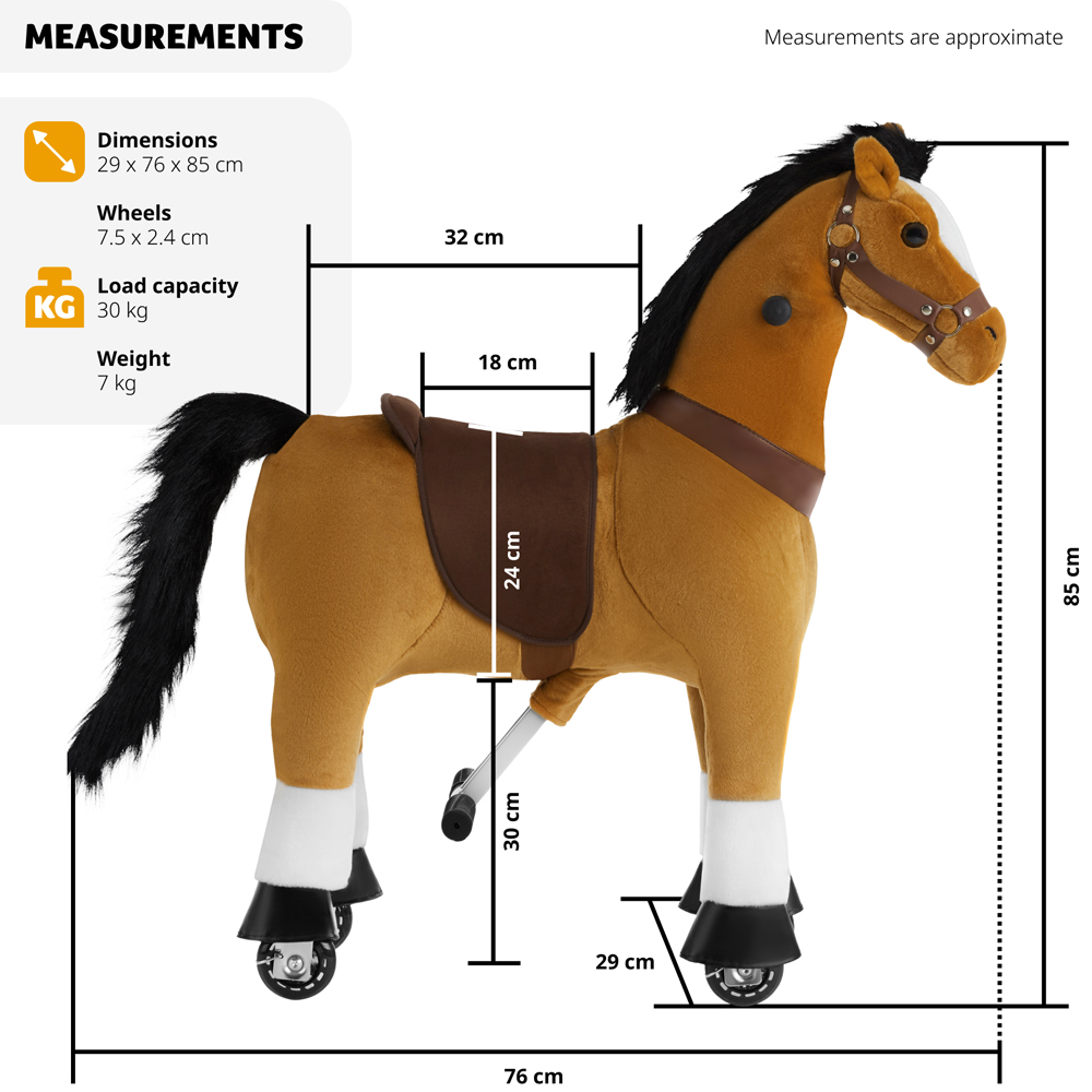 tectake Sabrina 4 Wheels Rocking Horse with Non Slip Pedals 76 x 29 x 85cm Image 8