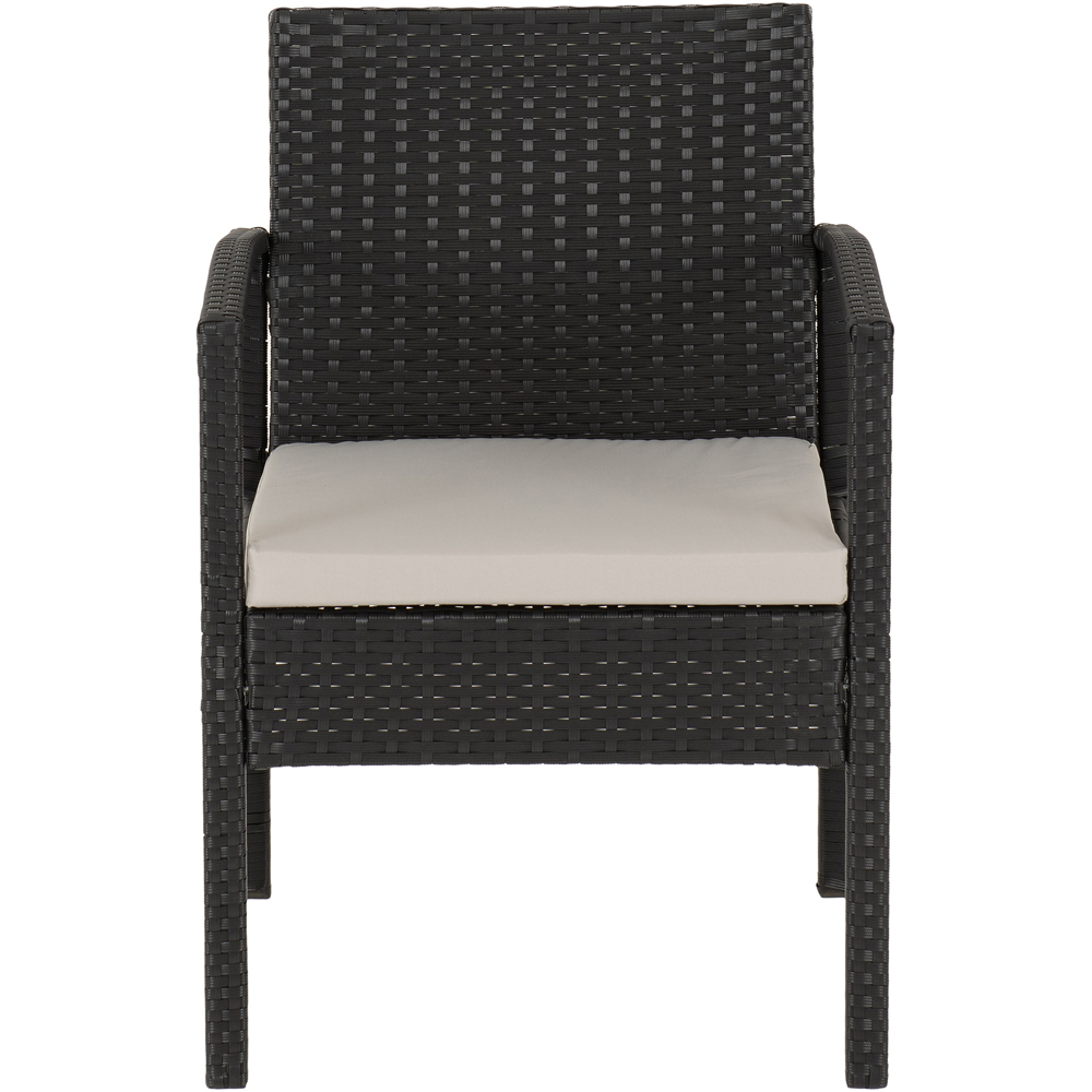 Seconique Cedar 4 Seater Grey Fabric Black Rattan and Glass Garden Set Image 5