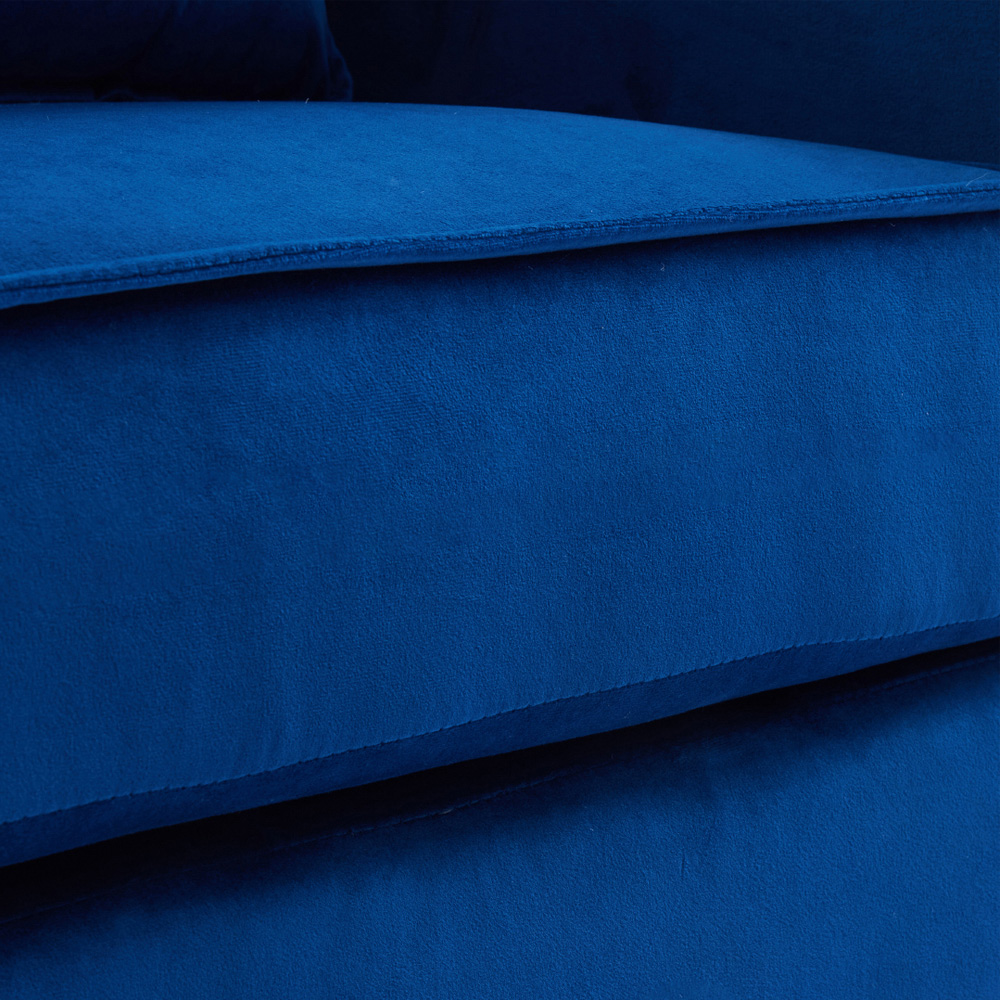 Living and Home Blue Fleece Fabric Armchair with Cushions Image 5