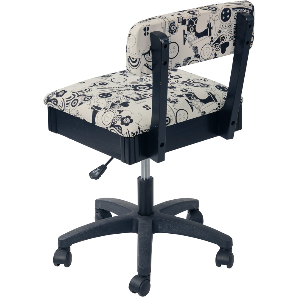 Sewing Online HT2016 Black White Notions Design Hydraulic Sewing Chair with Underseat Storage Image 3