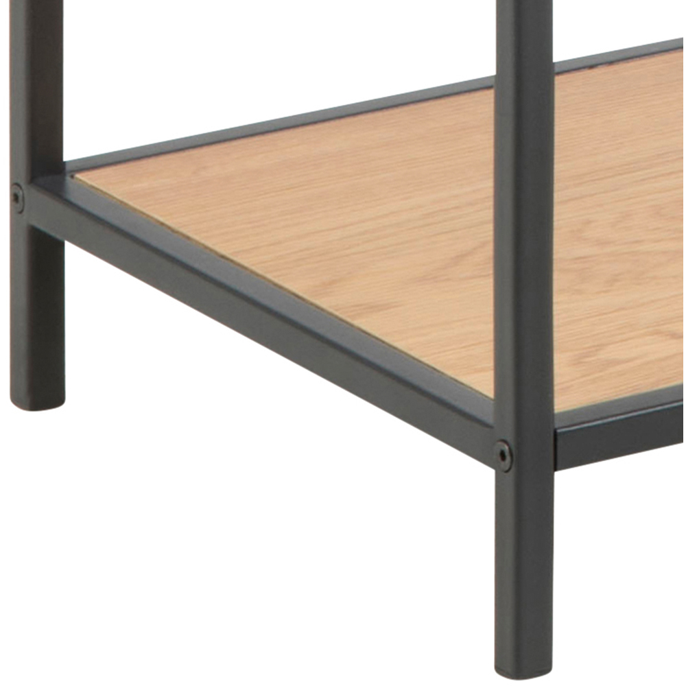 Florence Seaford 2 Shelf Black and Oak Console Table Image 6
