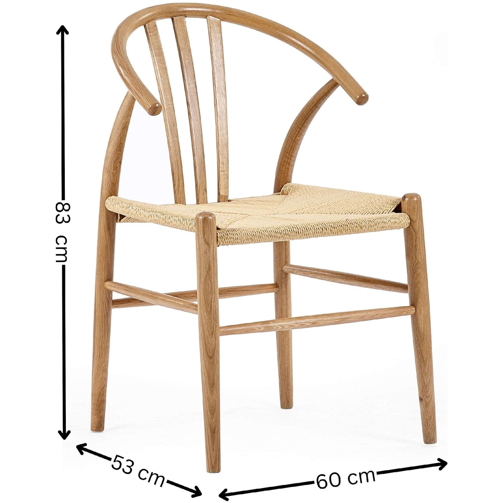 Julian Bowen Symi Set of 2 Natural Oak Dining Chair Image 9
