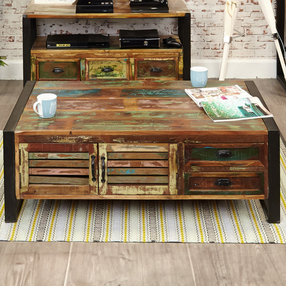 Baumhaus Urban Chic 4 Door 4 Drawer Coffee Table Image 2