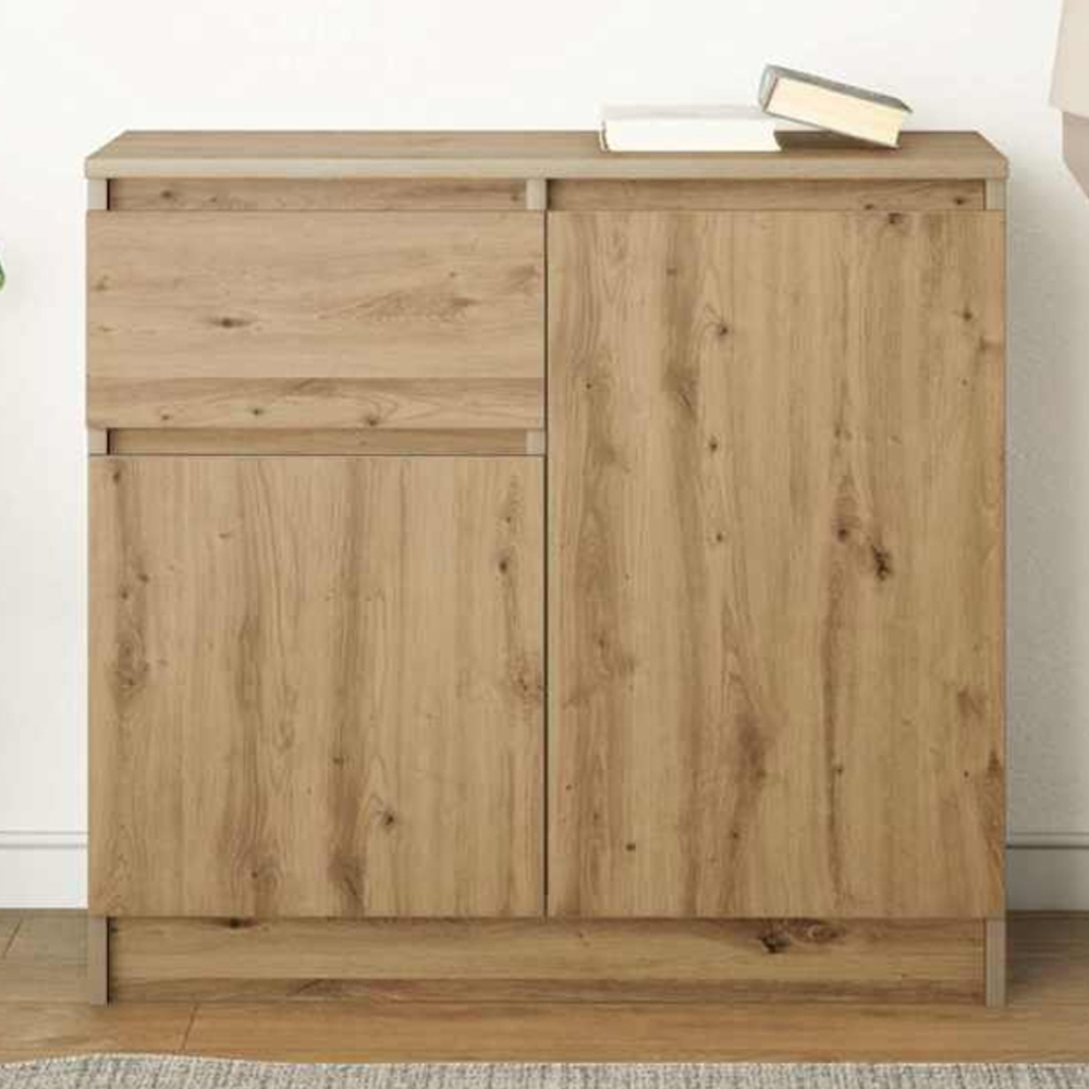 vidaXL 2 Door Single Drawer Artisan Oak Sideboard Image 1