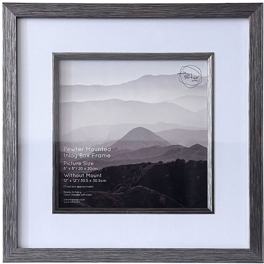 Mounted Inlay Box Photo Frame Pewter 8 x 8 inch Image 2