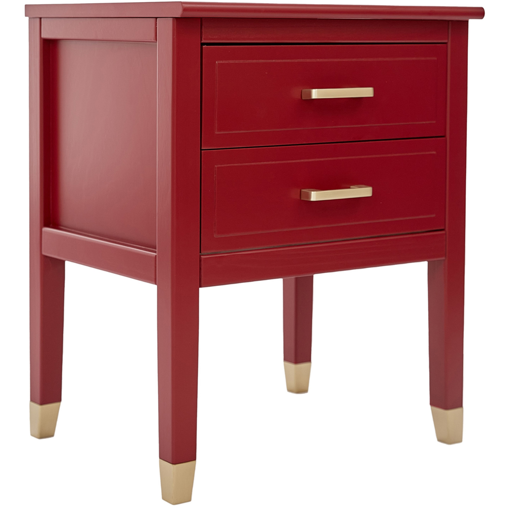 Palazzi 2 Drawer Red Bedside Table Image 2