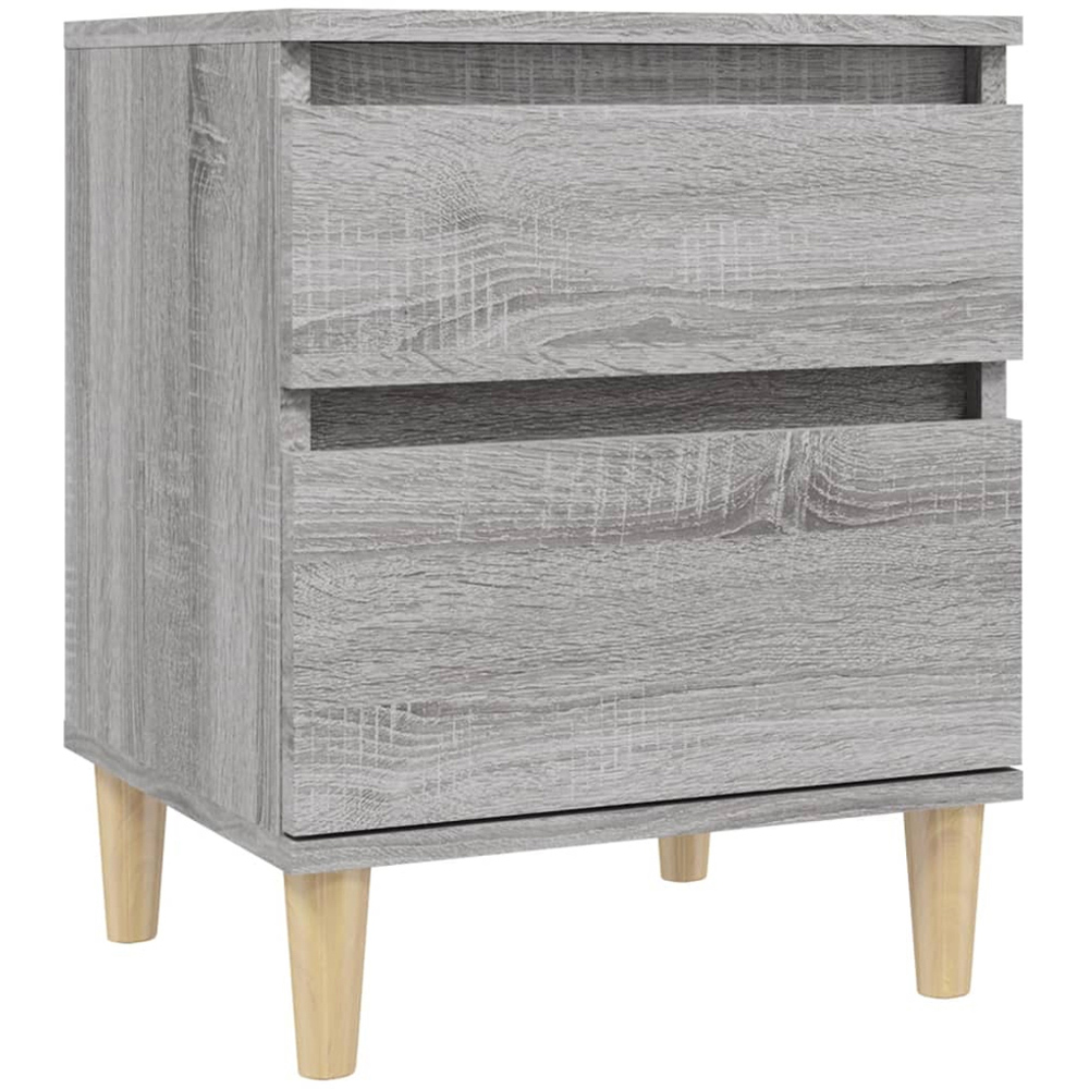 vidaXL Single Drawer Single Door Grey Sonoma Oak Bedside Table Set of 2 Image 4