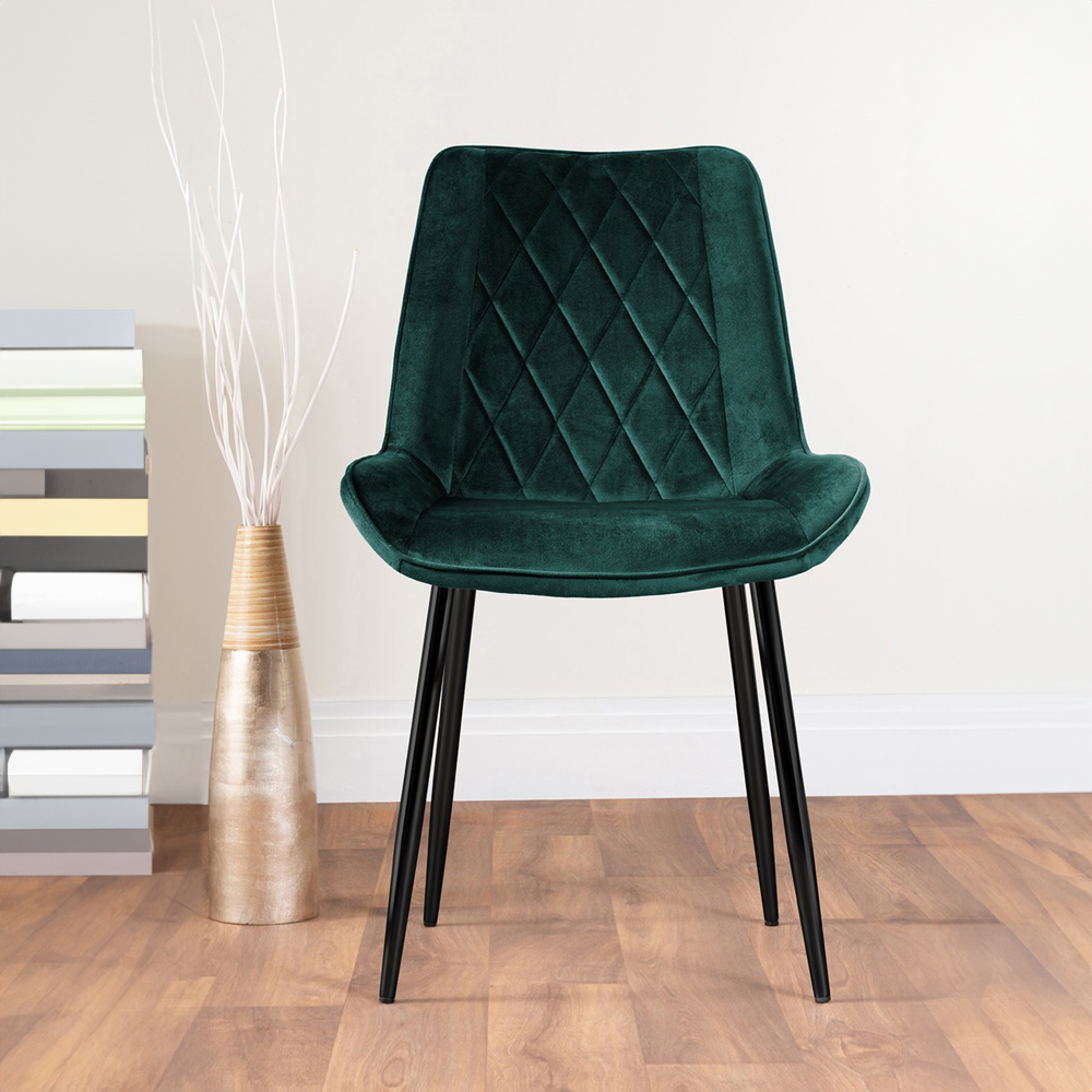 Furniturebox Molini Cesano 6 Seater Dining Set Black Gloss and Green Image 3