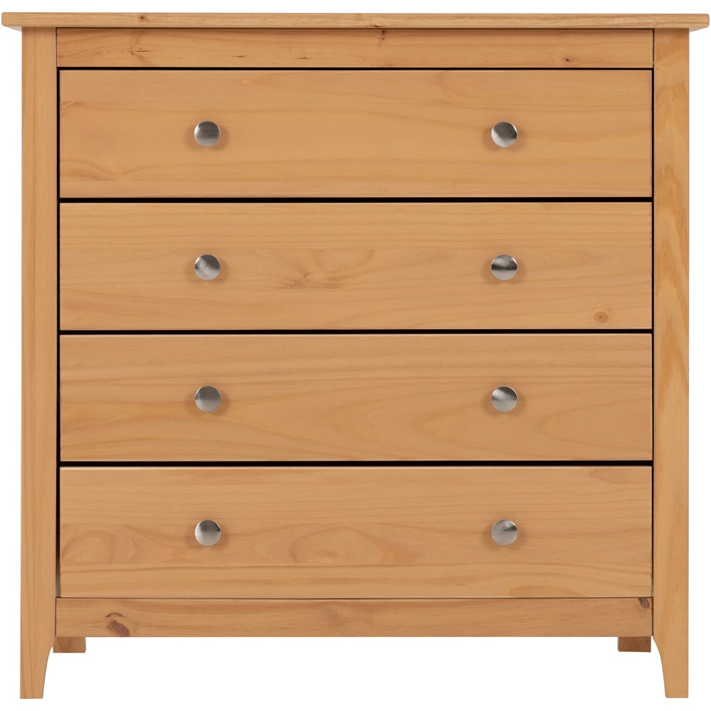 Seconique Oslo 4 Drawer Antique Pine Chest of Drawers Image 4