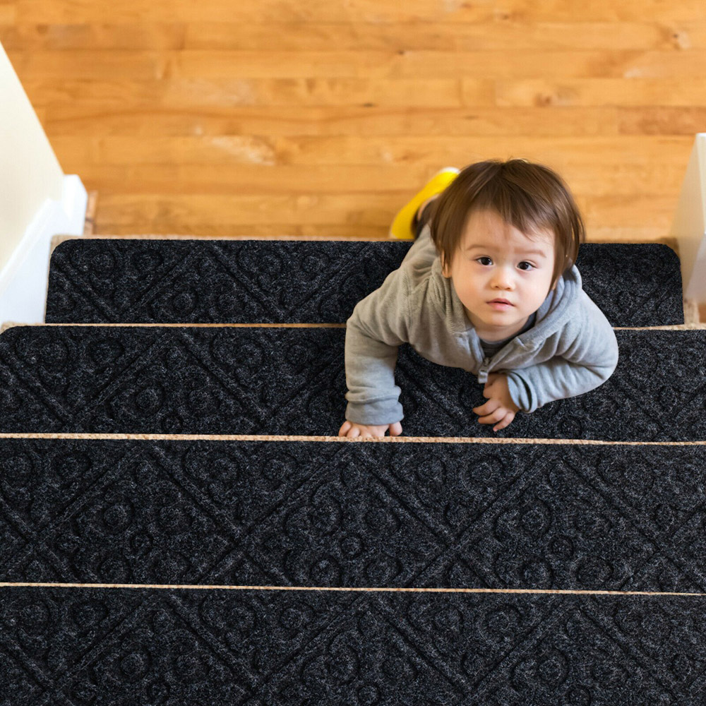 Costway Grey Non Slip Reusable Stair Mat 20 x 76cm Image 3