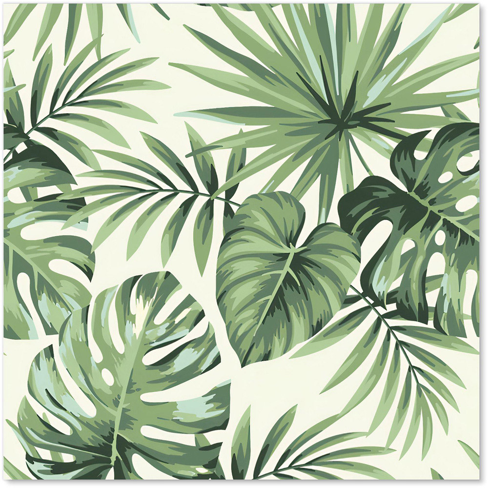 Warren Reed Designer Exotic Palm Leaves Glass Kitchen Splashback 60 x 60cm Image 2