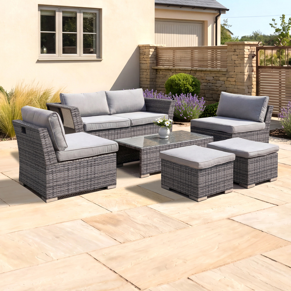 Charles Bentley St Tropez 6 Seater Rattan Effect Lounge Set Image 7