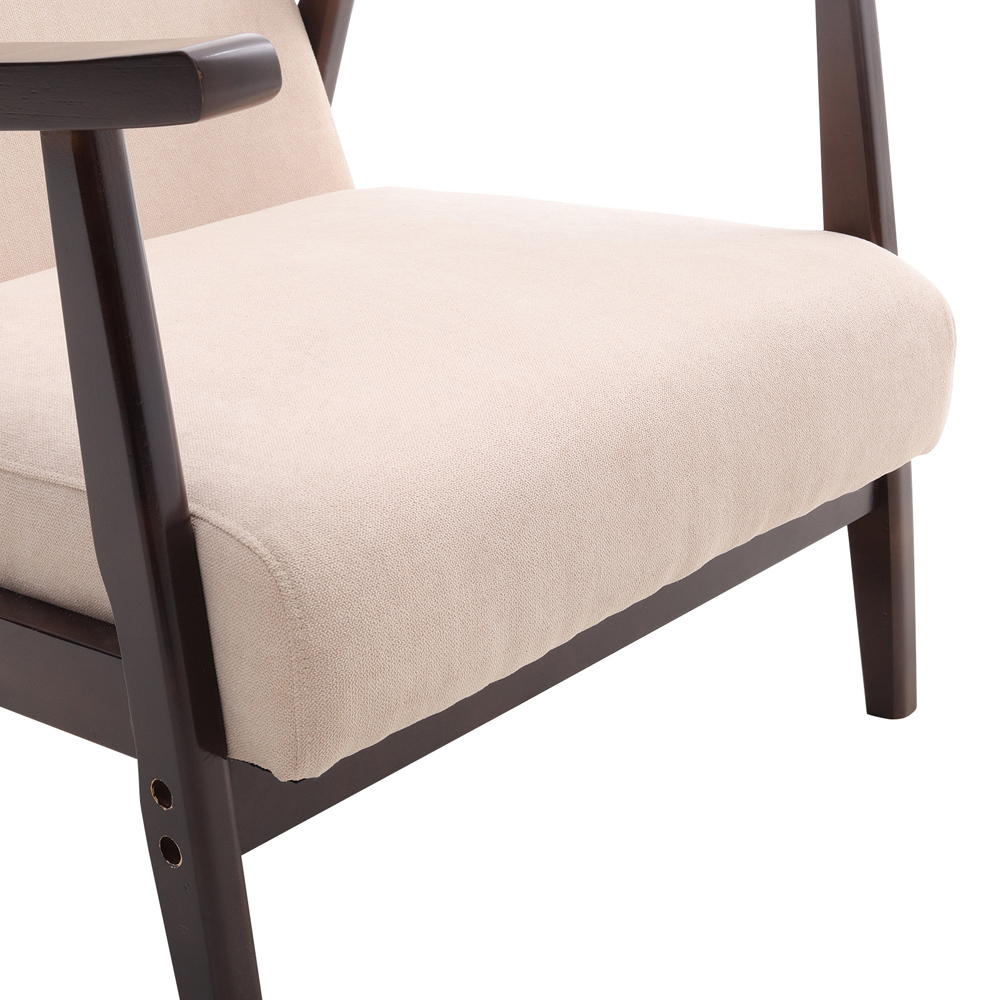 Living and Home Fabric Wooden Single Armchair Image 5