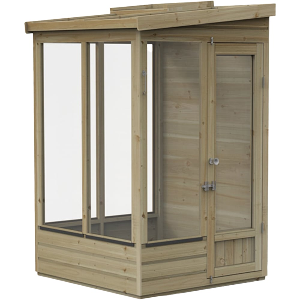 Forest Garden Solid Back Wallscape Lean-to 4 x 4ft Greenhouse Image 1