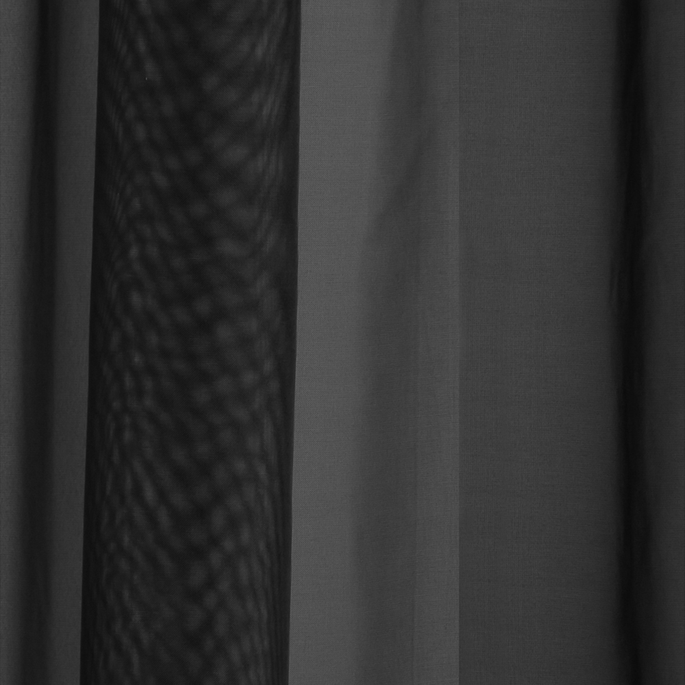 Tyrone Textiles Crystal Black Plain Sheer Voile Panel Curtain 145 x 137cm Image 2