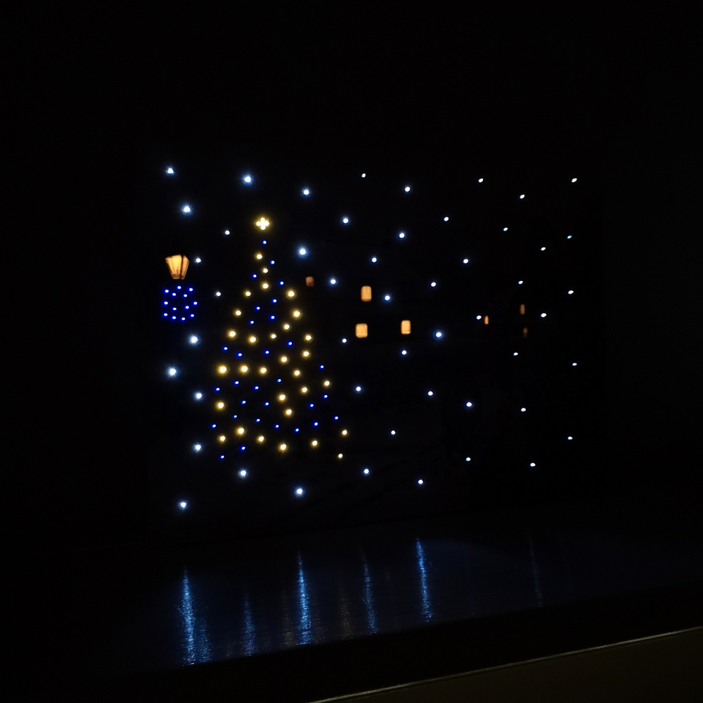 Samuel Alexander Christmas Scene With Robins Light Up Wall Art 30 x 40cm Image 5