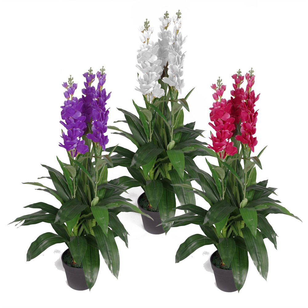 Leaf Purple Cymbidium Orchid Artificial Tree Pot 3.2ft Image 6