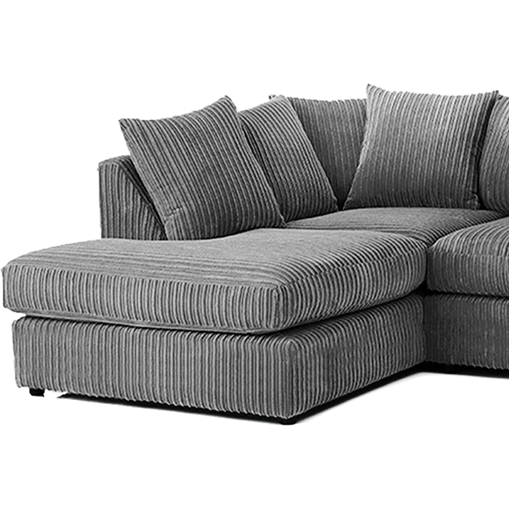 Luxor 4 Seater Grey Jumbo Cord Left Hand Facing Scatter Back L Shaped Corner Sofa Set Image 4