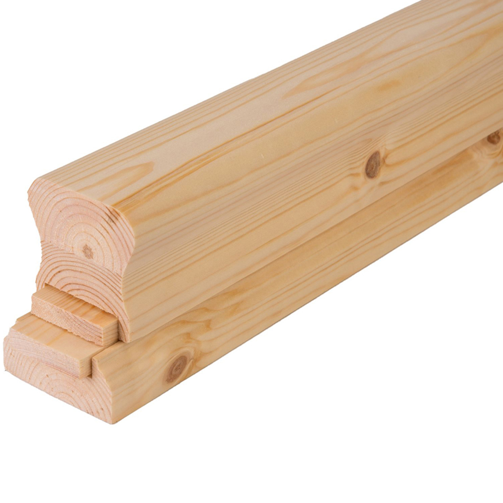 Richard Burbidge Pine HDR Handrail and Base Rail Set 3.6m x 41mm Image 1
