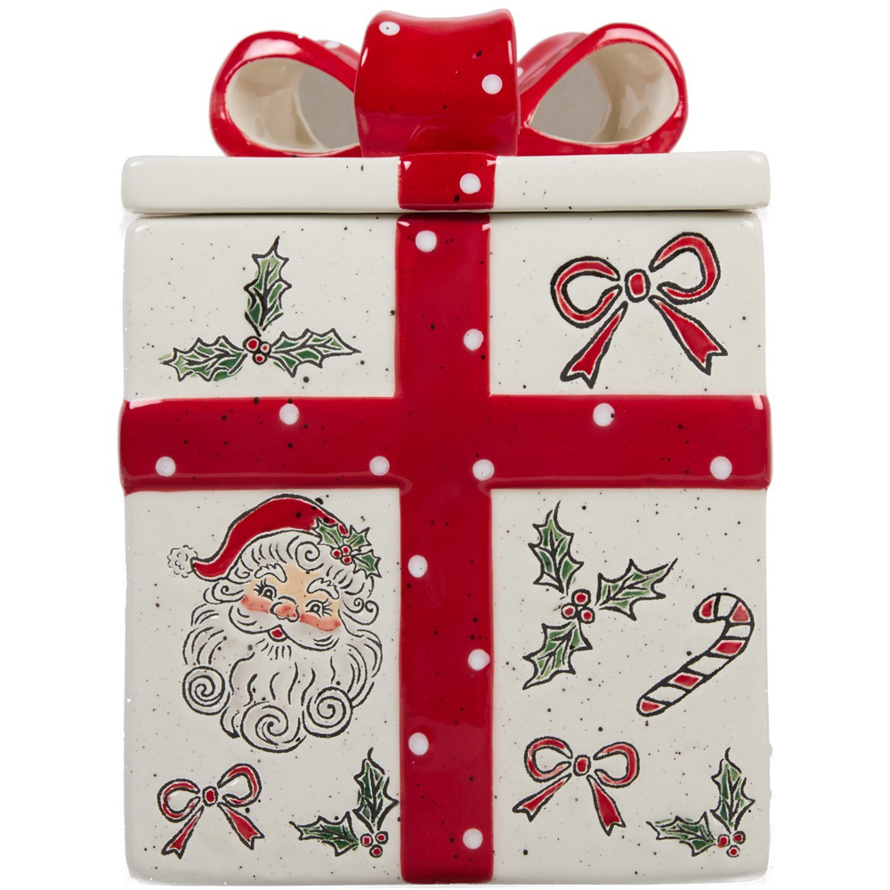 Jolly Santa Present Cookie Jar Image 4