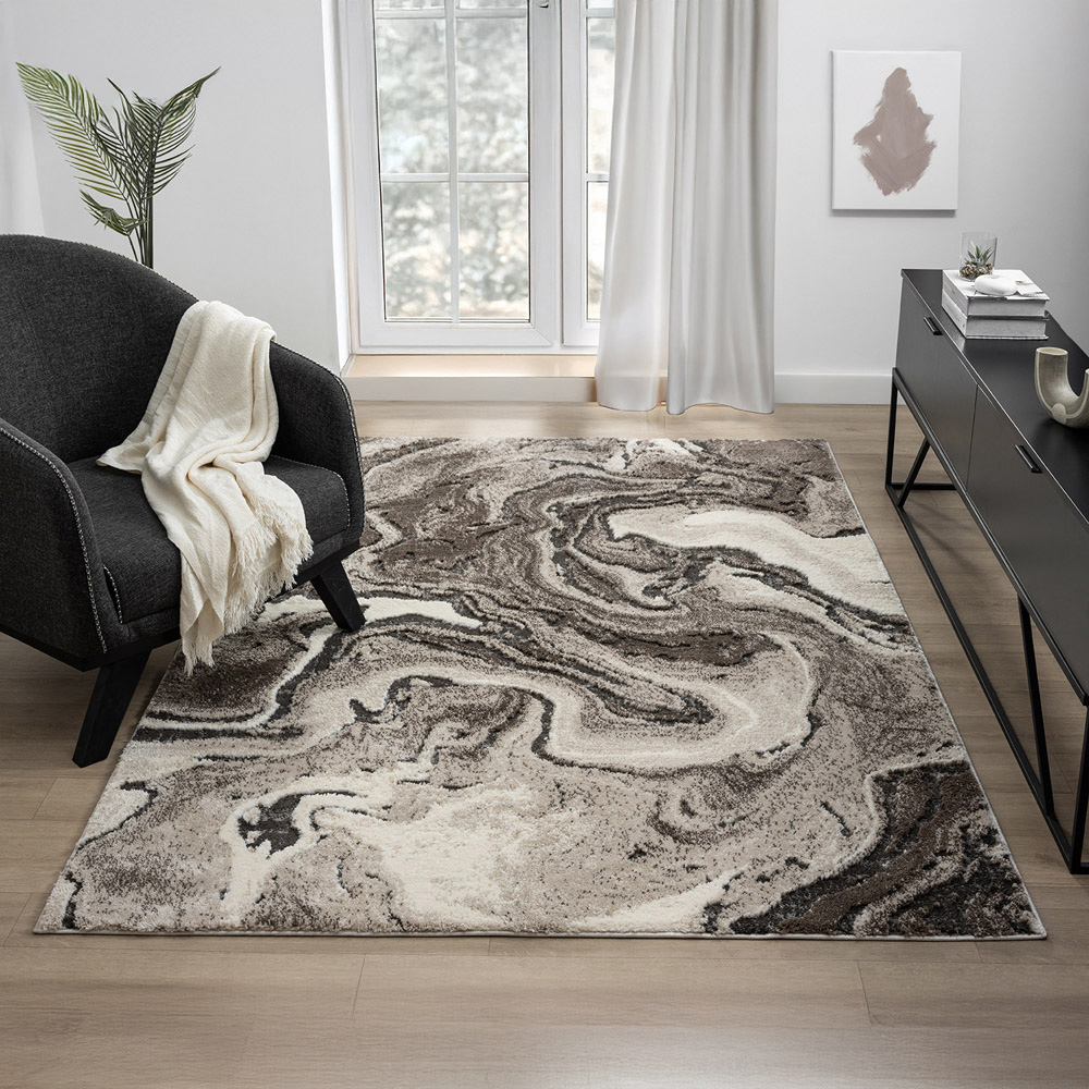 Desire Rugs Eleanor Mocha Marble Embossed Rug 160 x 230cm Image 5