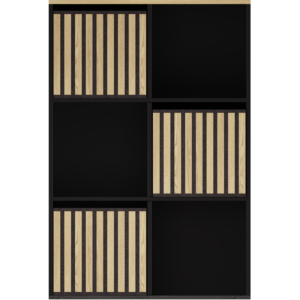GFW Kube 3 Drawer 3 Shelf Black and Oak Storage Unit Image 3