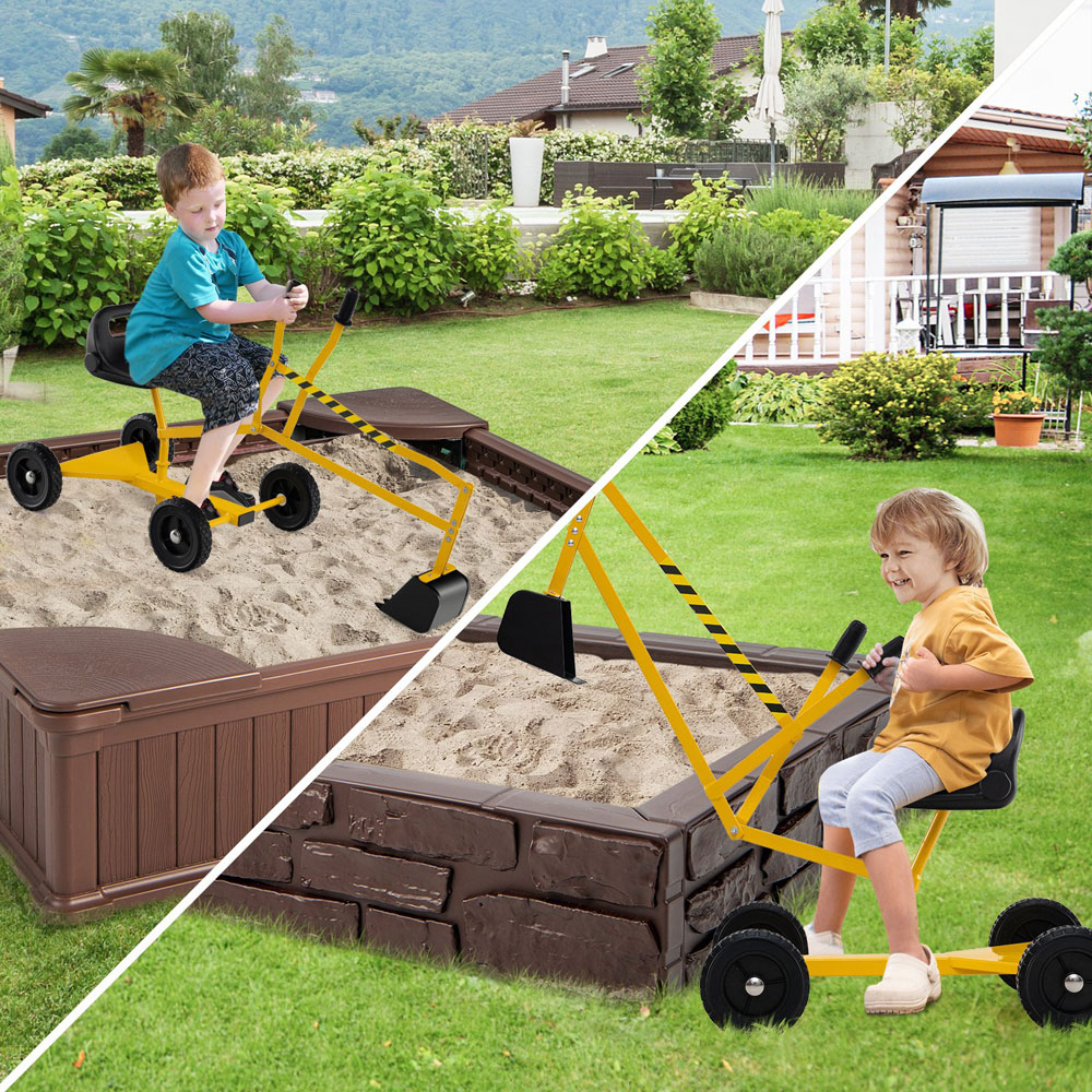 Costway Kids Yellow Rotatable Sand Digger Image 3