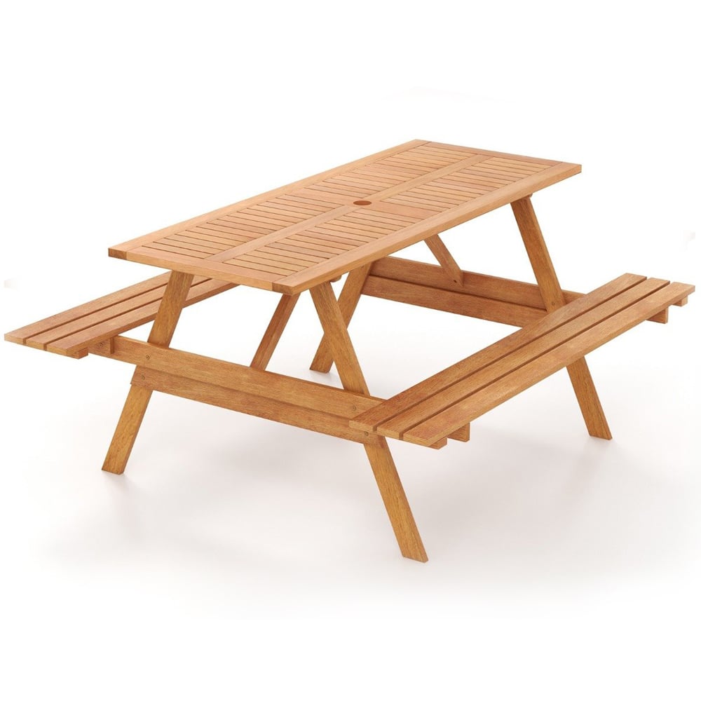 Costway 6 Seater Built In Bench and Picnic Table Image 2