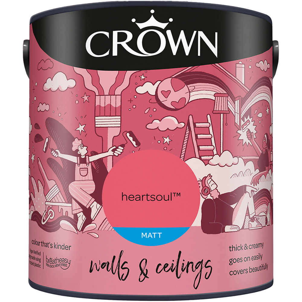 Crown Walls & Ceilings Heartsoul Matt Emulsion Paint 2.5L Image 2