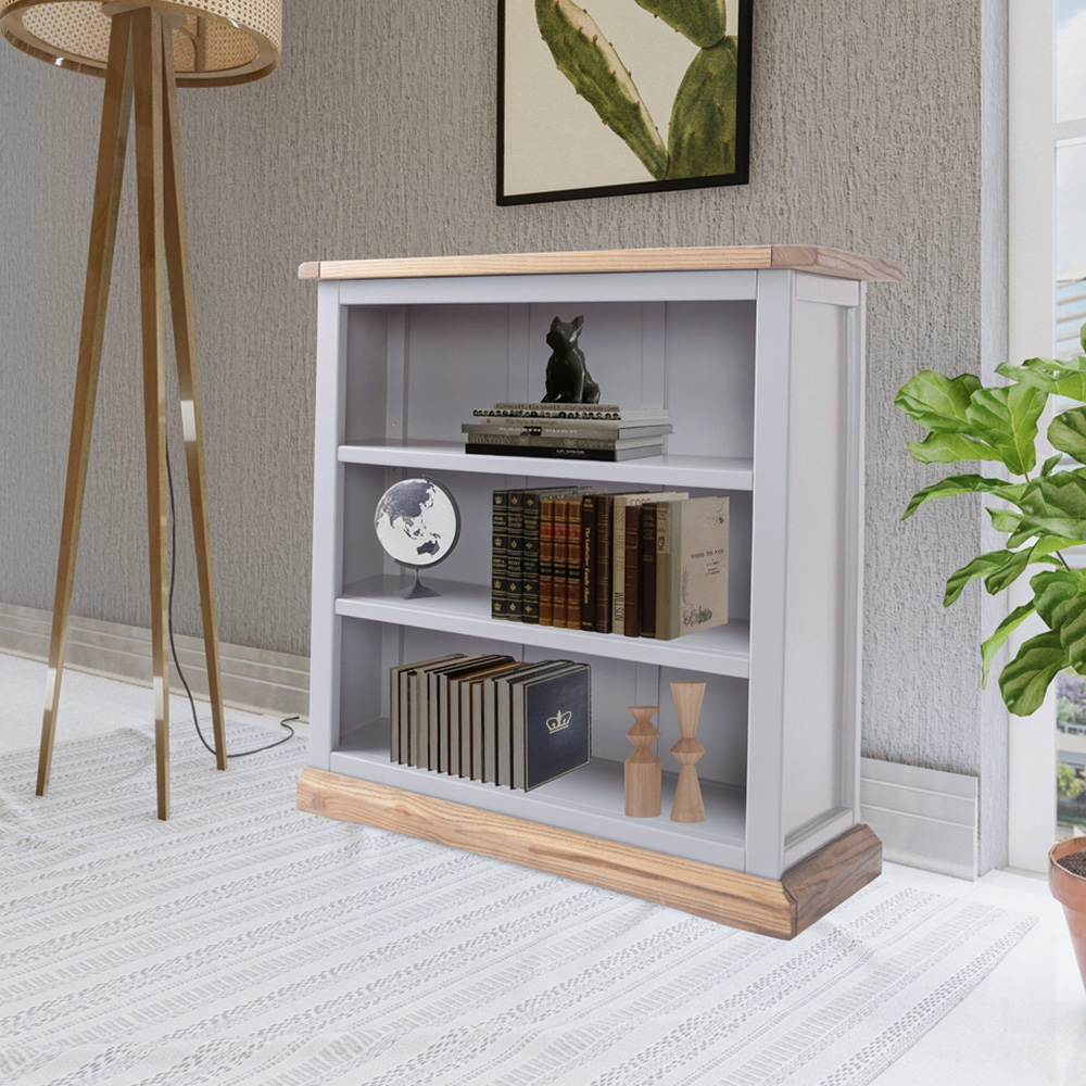 Biccari 3 Shelf Grey Bookcase Image 7