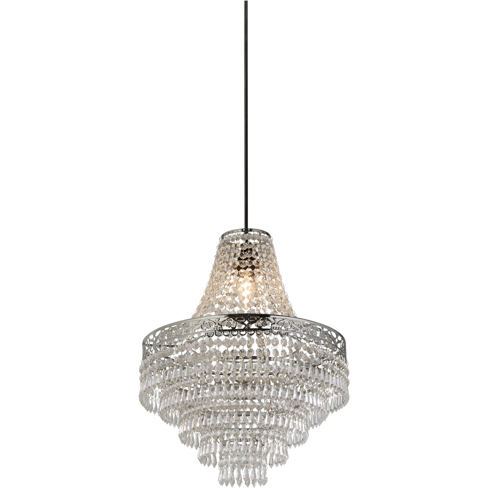 Lighting Collection Large Empire Easy Fit Pendant Chandelier with Acrylic Drops Image 3