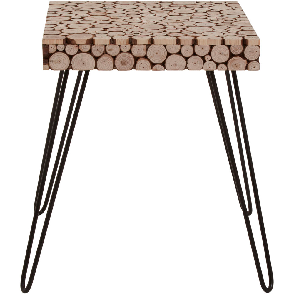 Premier Housewares Wooden Finish Square Side Table with Hairpin Legs Image 3
