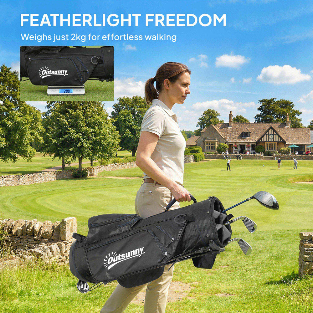 Outsunny Grey 6 Way Full-Length Divider Golf Stand Bags Image 5