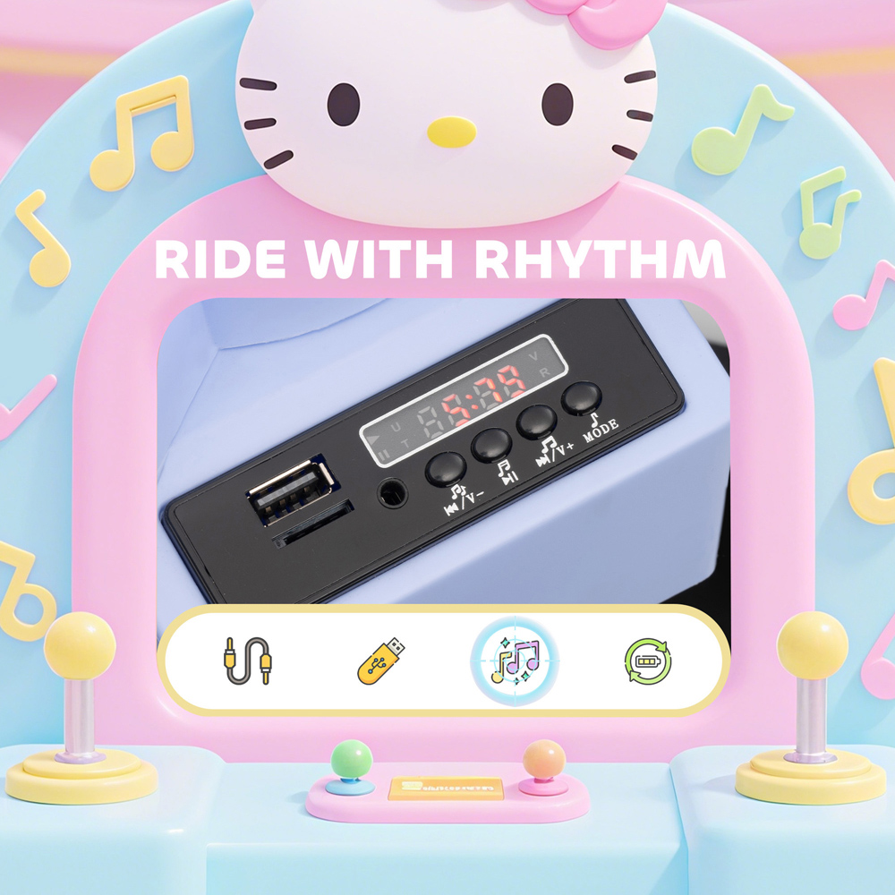 Tommy Toys Hello Kitty White Kids Ride On Bumper Car with Remote Control Image 8