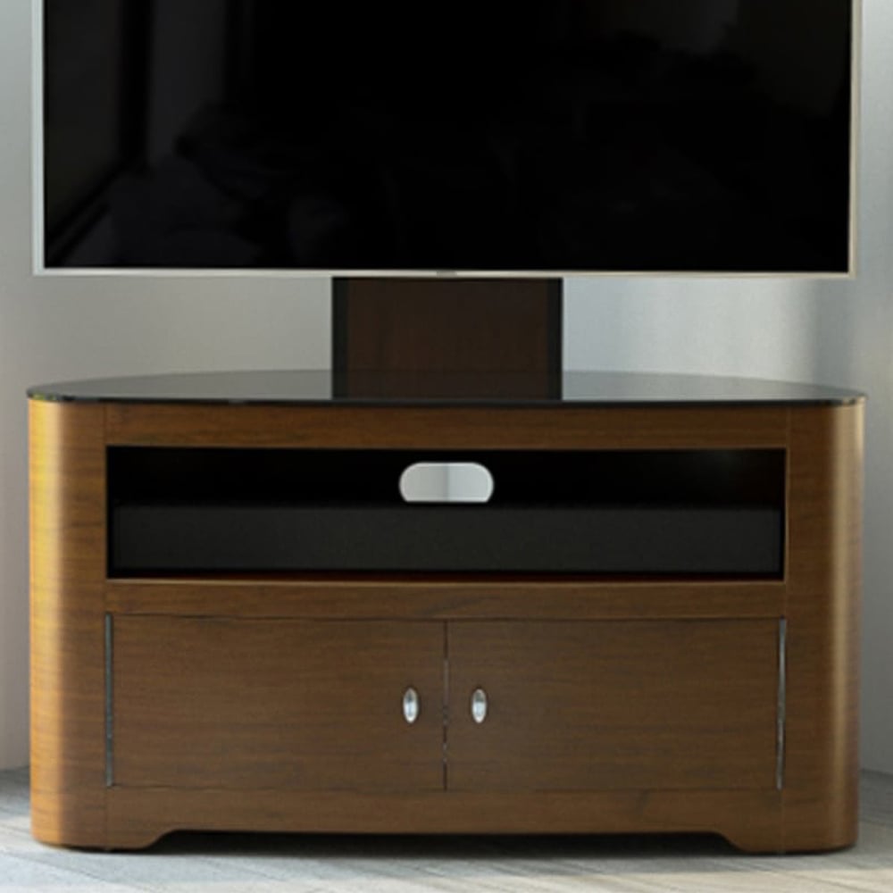 AVF Affinity Blenheim Walnut Mount Curved TV Unit Image 1