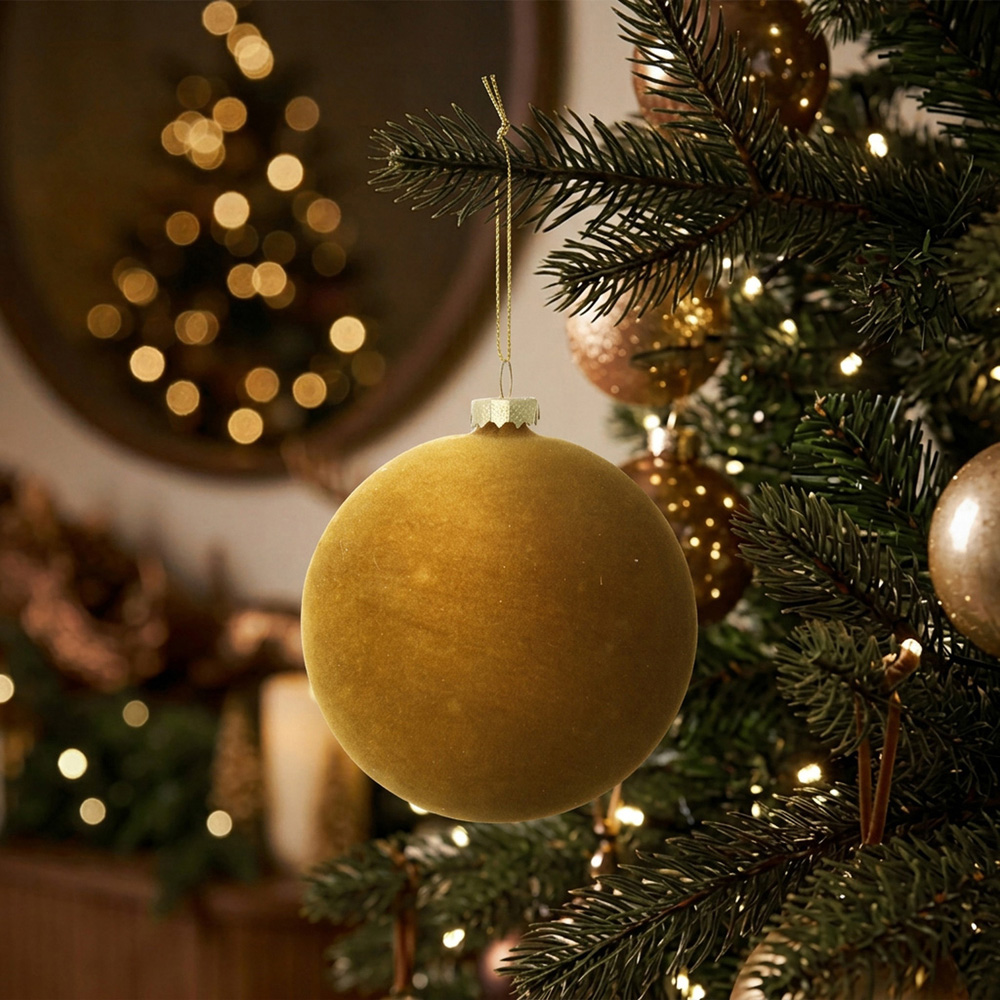 Flocked Amber Charm Bauble Image 2