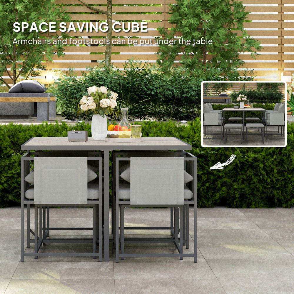 Outsunny 8 Seater Garden Dining Set with Cushions Image 4