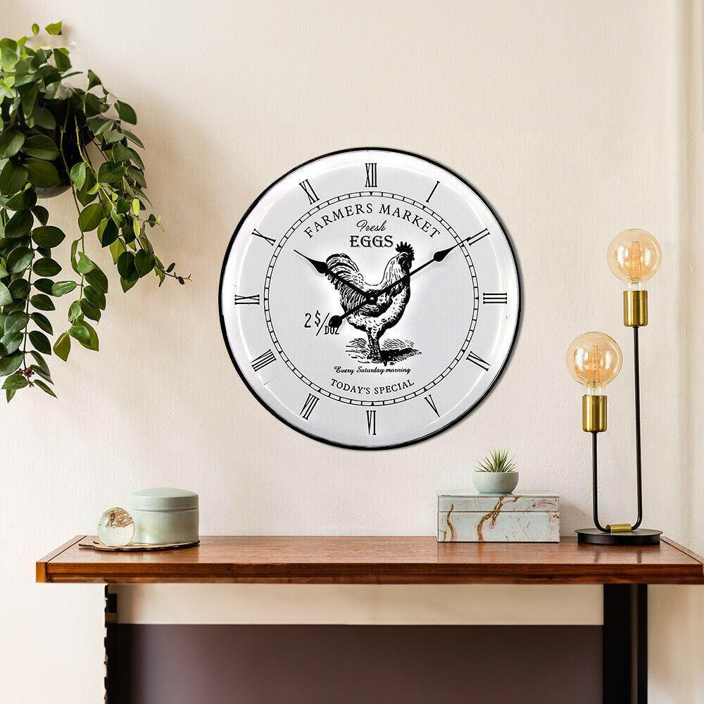 Walplus Vintage Rooster Metal clock 61.5cm Image 2