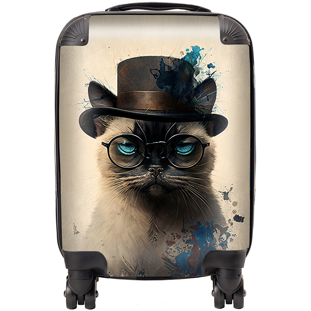 Warren Reed Designer Mini Cabin Siamese Cat Splashart Suitcase Image 1