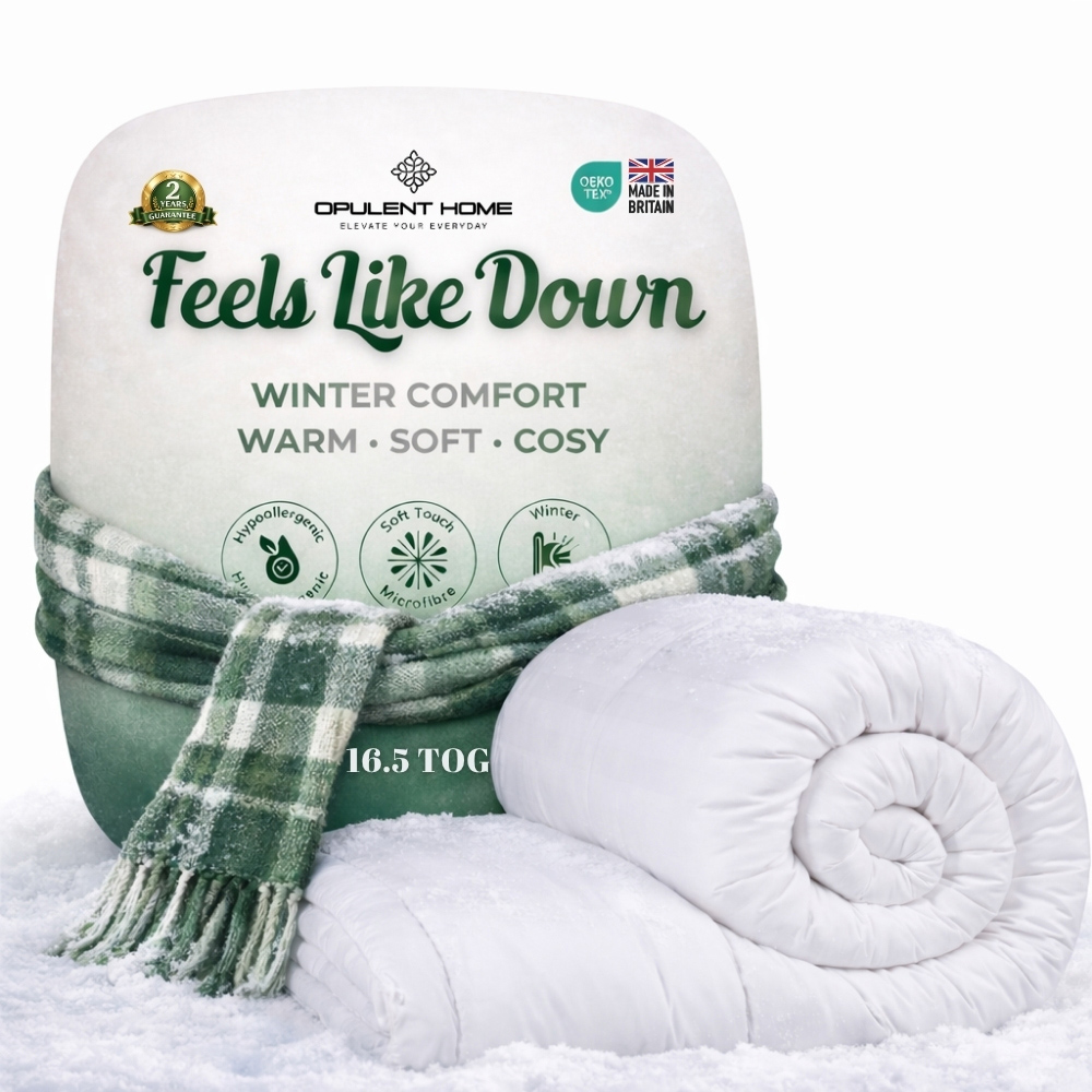 Opulent Home Super King Size White Extra Warm Winter Hollowfibre Duvet 16.5 Tog Image 2