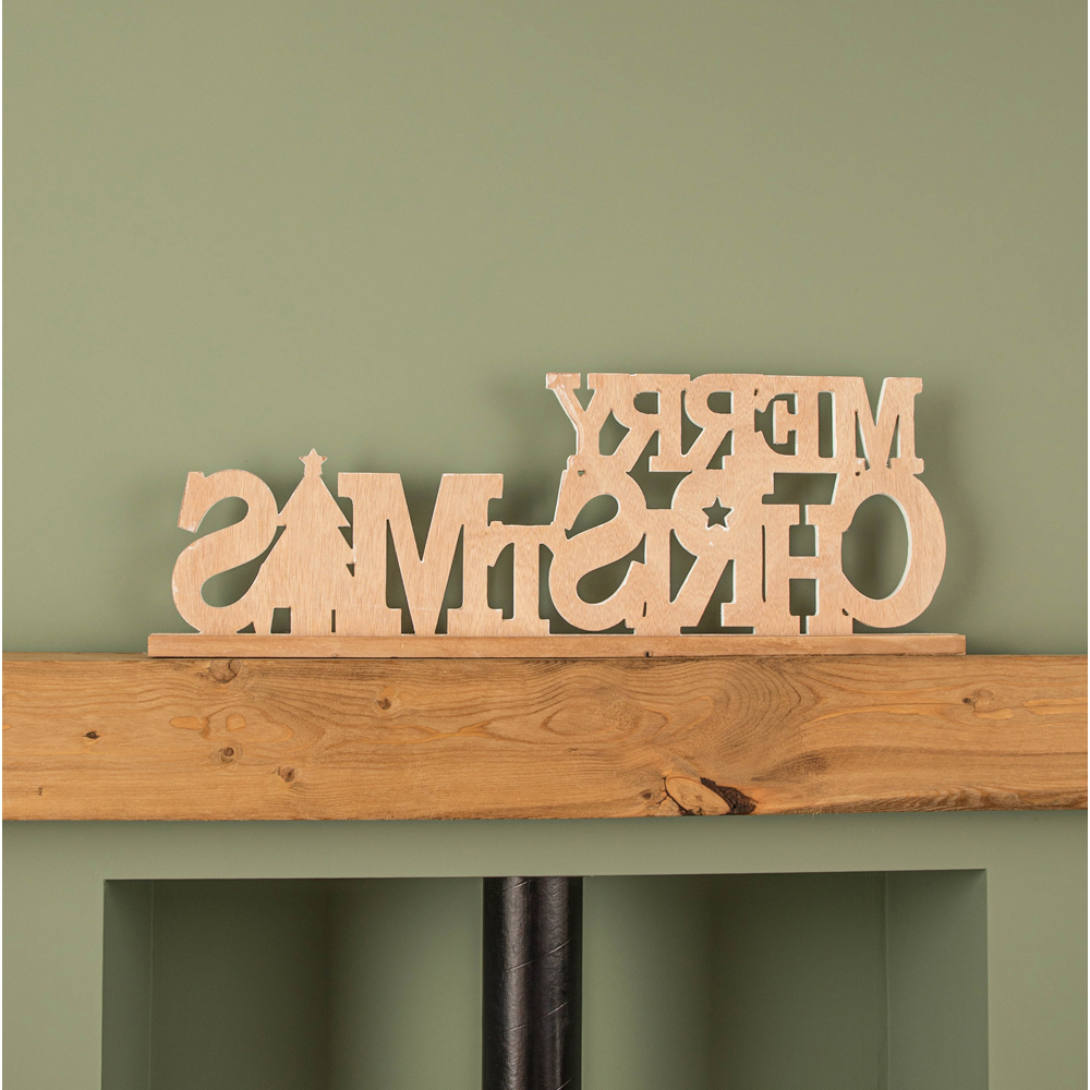 Samuel Alexander Red and Green Wooden Merry Christmas Table Top Sign 80cm Image 6