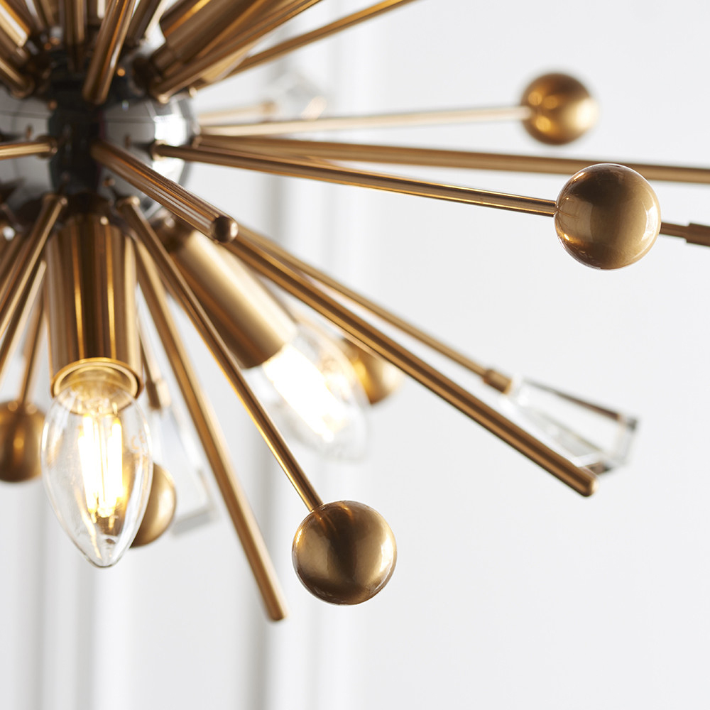 Merano Taormina Brass Plate Black Nickel Pendant 6 Light Ceiling Light Image 7