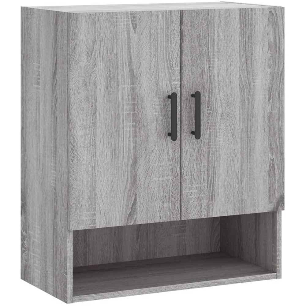 vidaXL 2 Door Single Shelf Grey Sonoma Oak Wall Cabinet Image 2