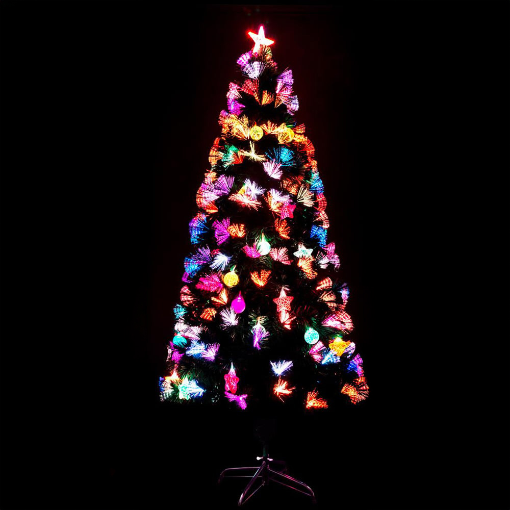 Shatchi Pastel Stars and Baubles Fibre Optic Christmas Tree 4ft Image 3