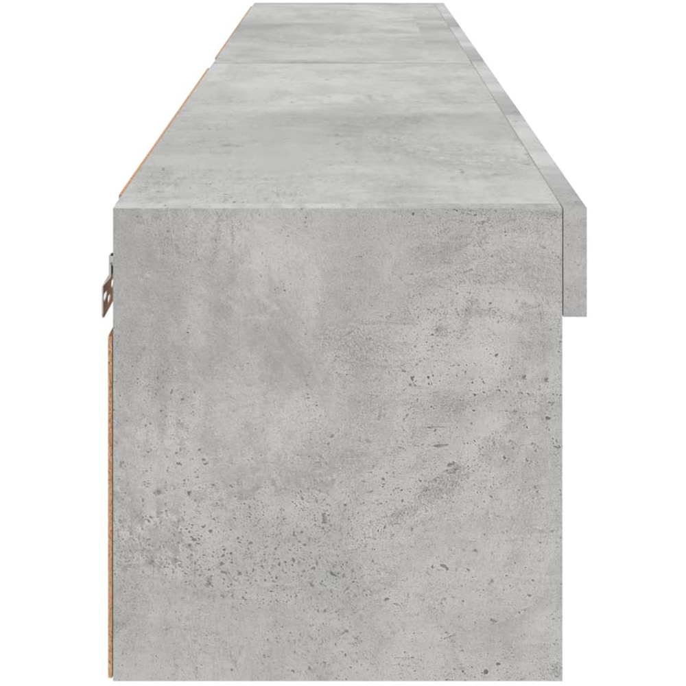 vidaXL 2 Shelf Concrete Grey TV Cabinet with LED Lights Set of 2 Image 6
