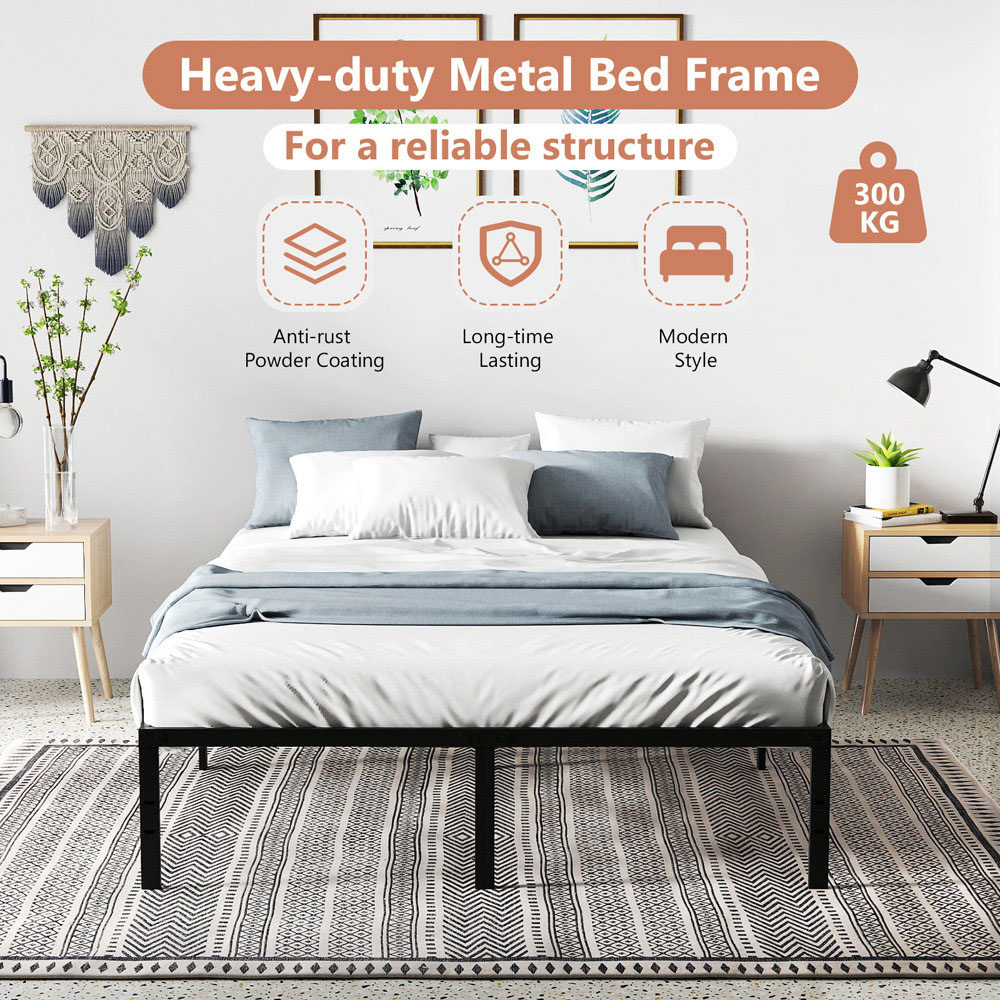 Costway King Size Heavy Duty Metal Platform Bed Frame Image 4