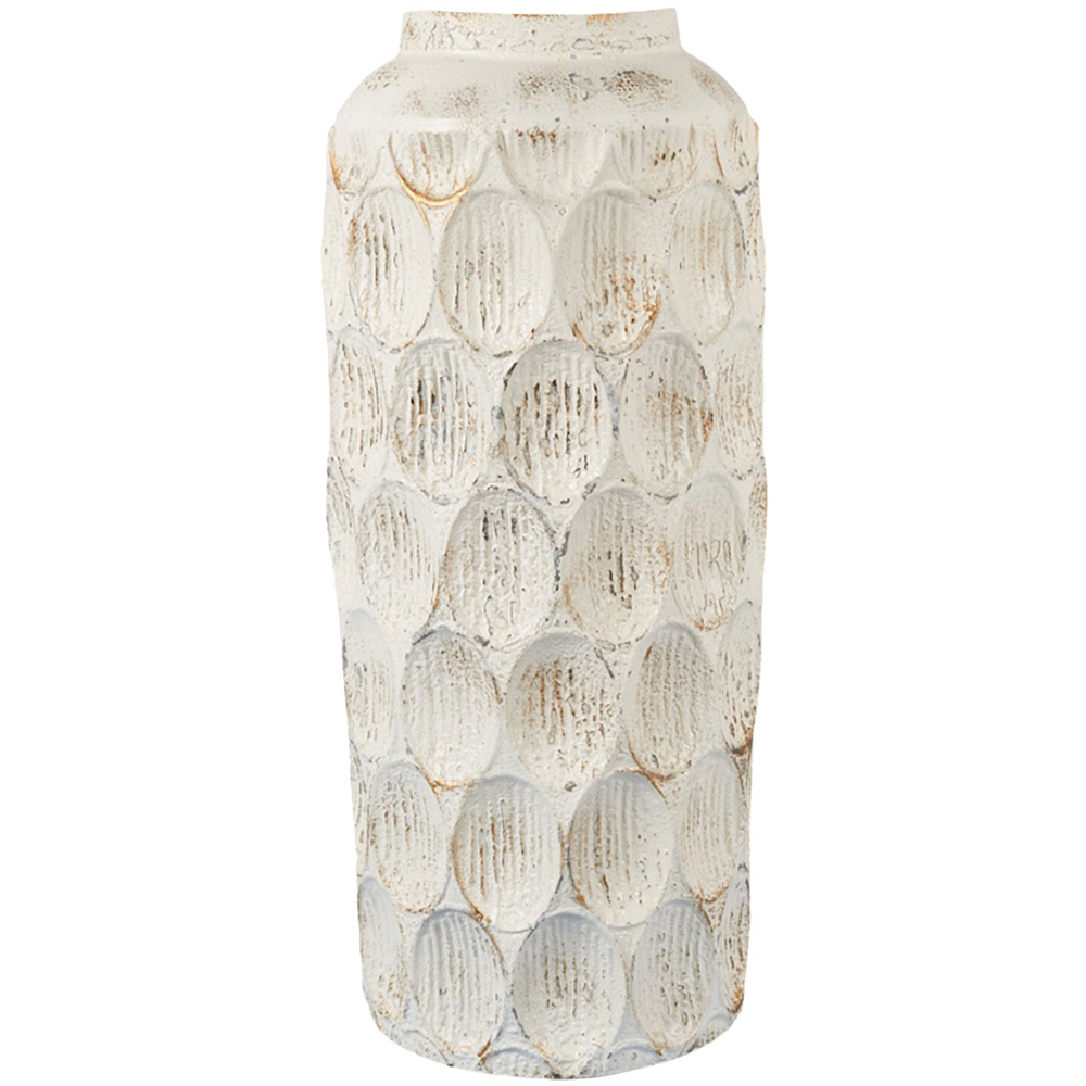 Isla Tall Metal Vase 54cm - White Image 4