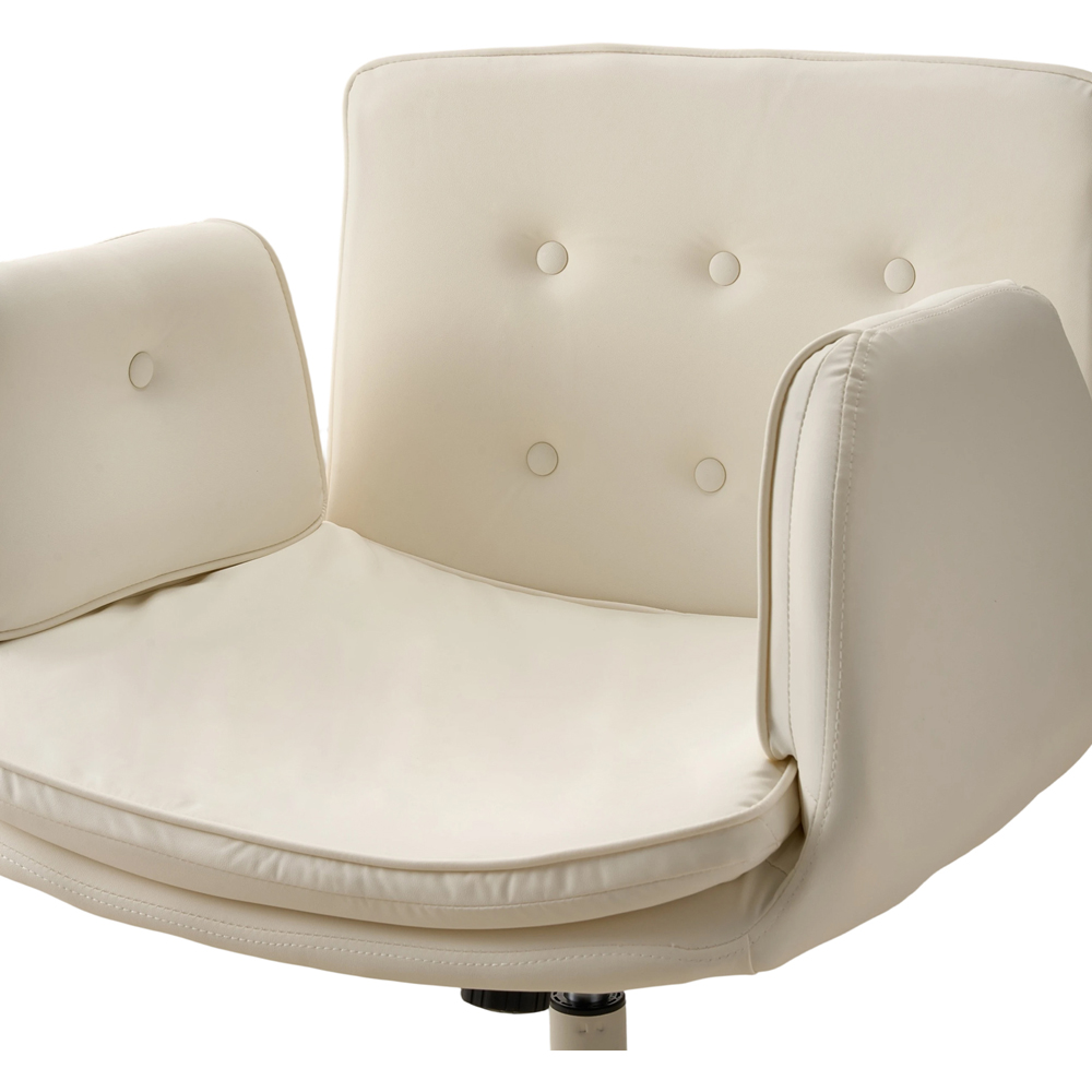 Living and Home White Widened Seat Office Chair with Wheels Image 7